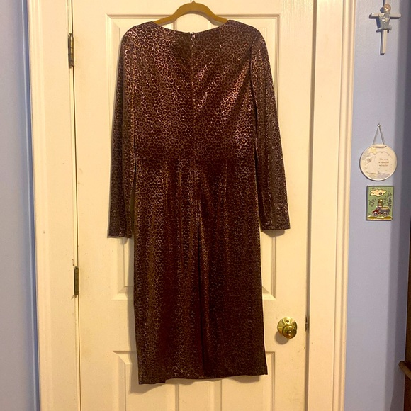 Stunning Vince Camuto Bronzed Animal Print Dress Size 14! - Picture 8 of 9